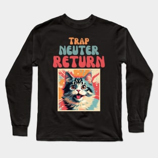 Trap Neuter Return Cat Design - Supporting Feral Cats' Welfare Long Sleeve T-Shirt